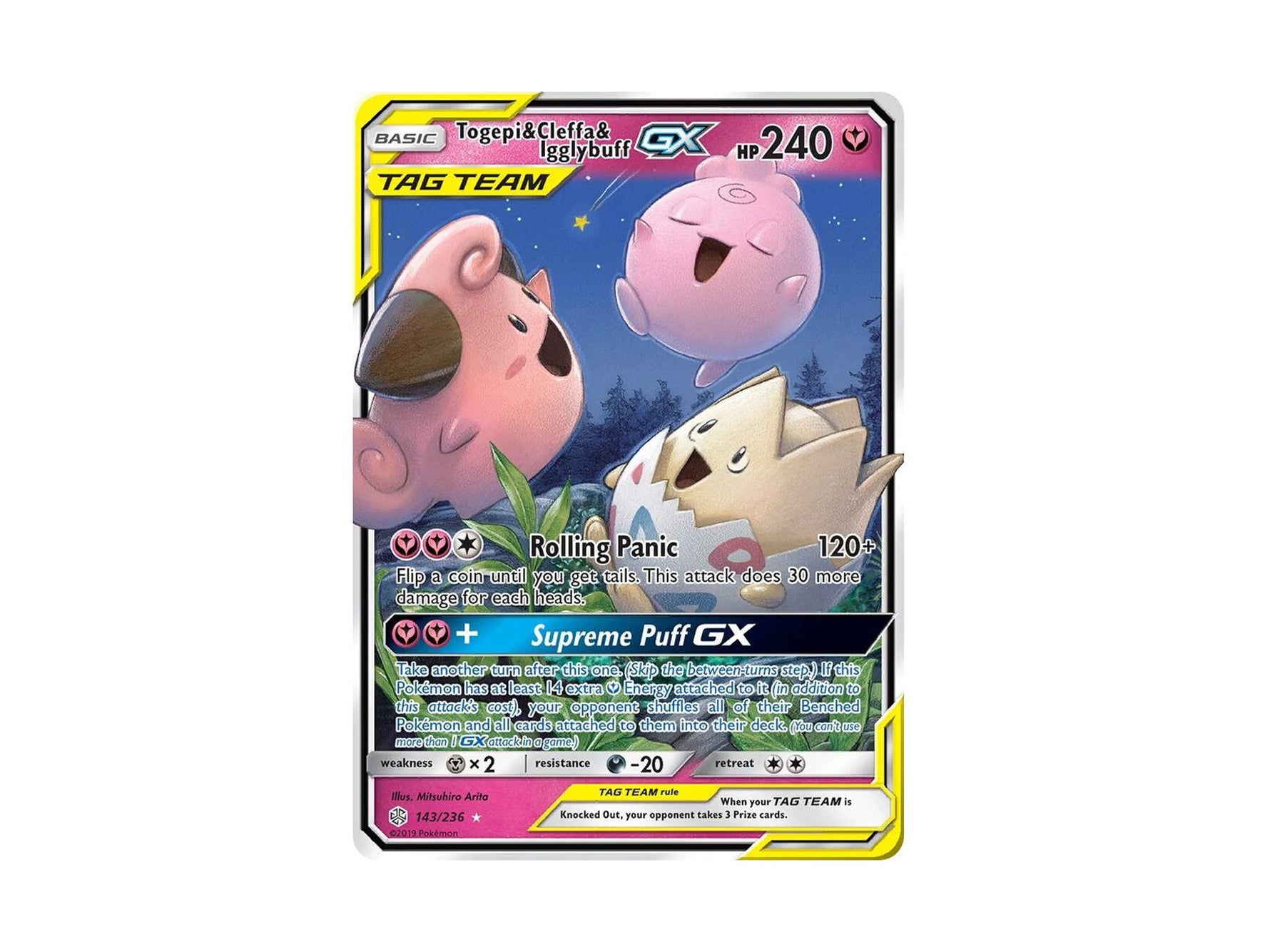 Togepi &amp; Cleffa &amp; Igglybuff GX - SM - Cosmic Eclipse (SM12) - Pokémon TCG (LP) 