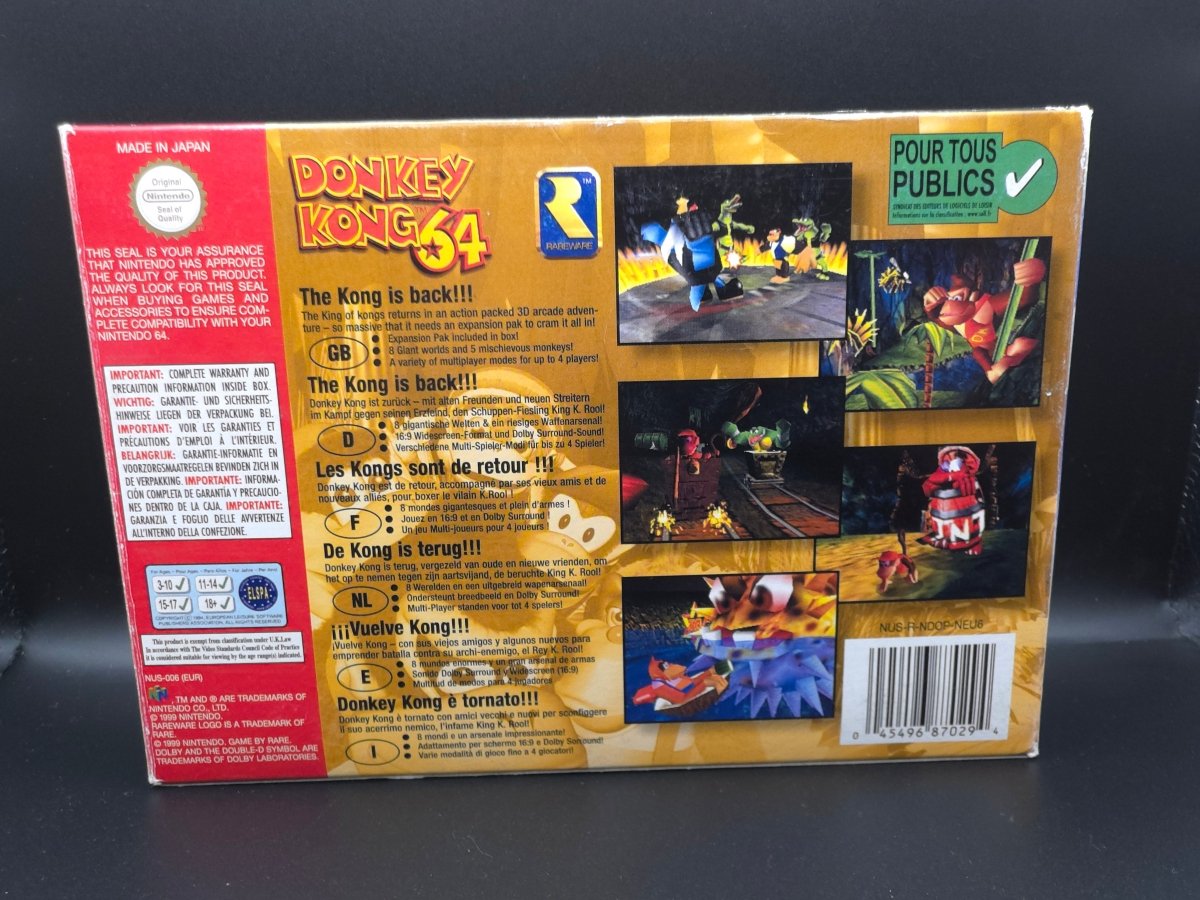 Donkey Kong 64 (N64) (PAL) (Komplett/CIB) (Begagnat) - Pennybridge Collectibles