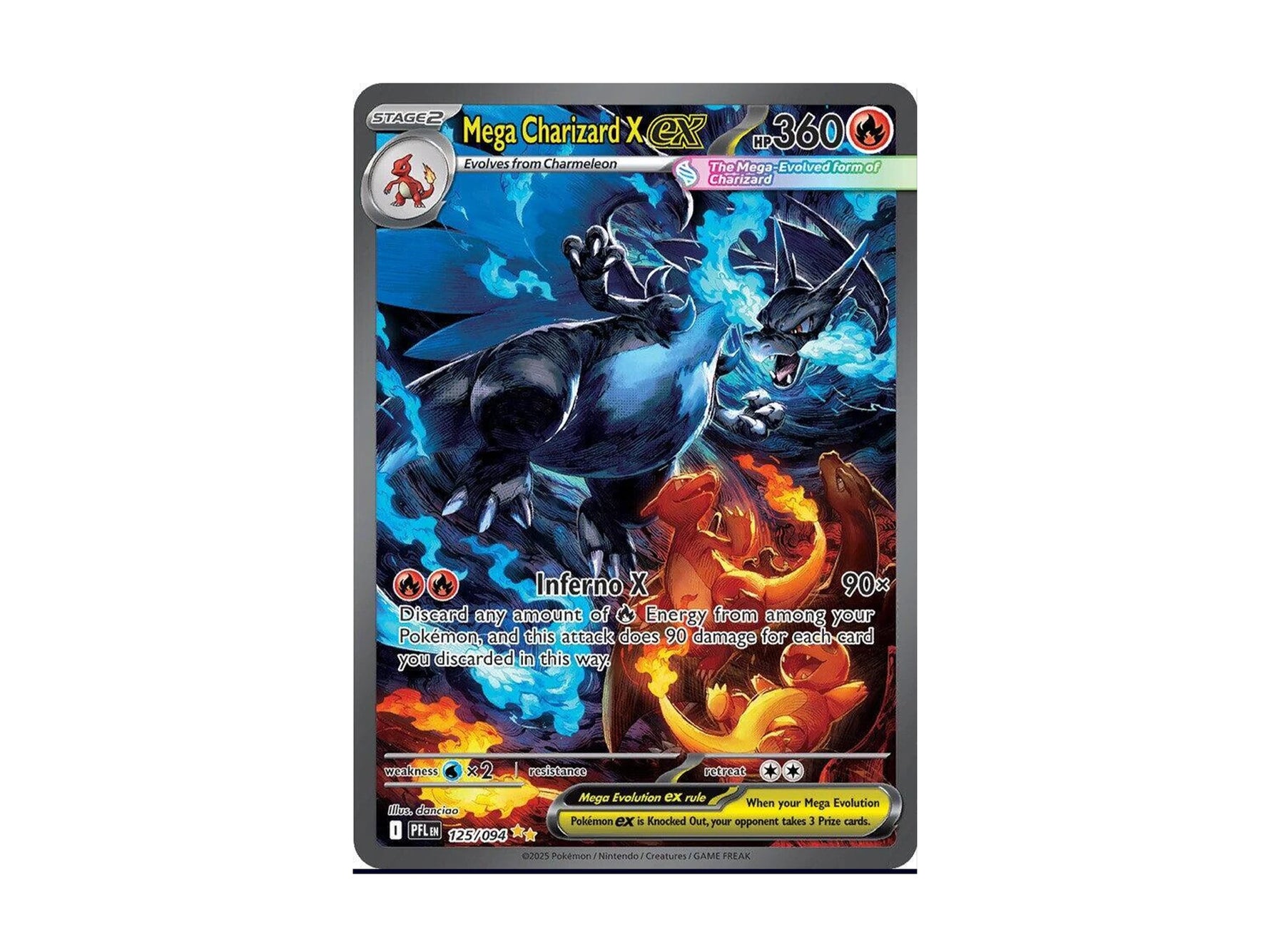 Mega Charizard X ex - 125/094 - ME02: Phantasmal Flames (PFL) Pokémon TCG (