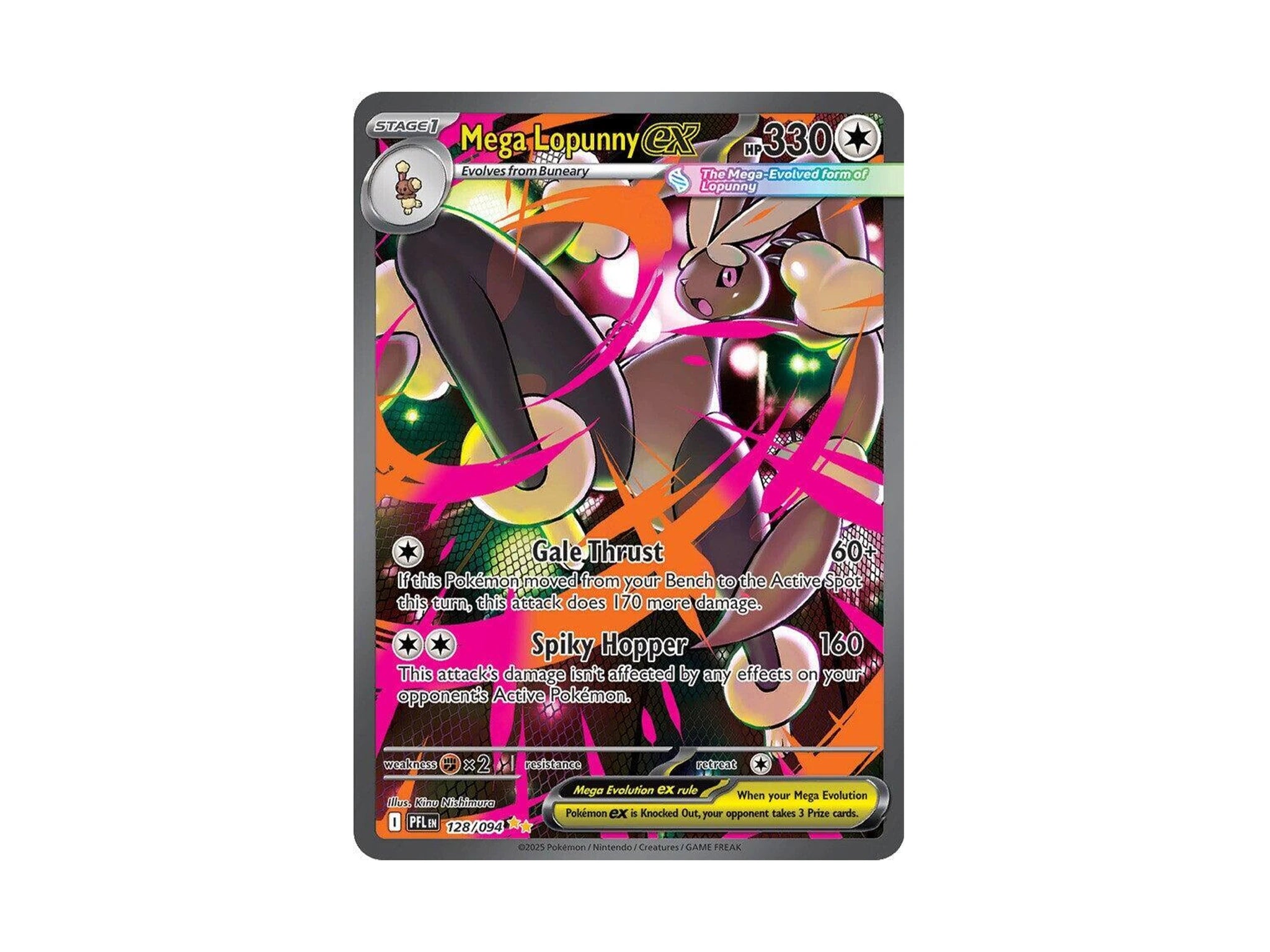 Mega Lopunny ex - 128/094 - ME02: Phantasmal Flames (PFL) - Pokémon TCG 