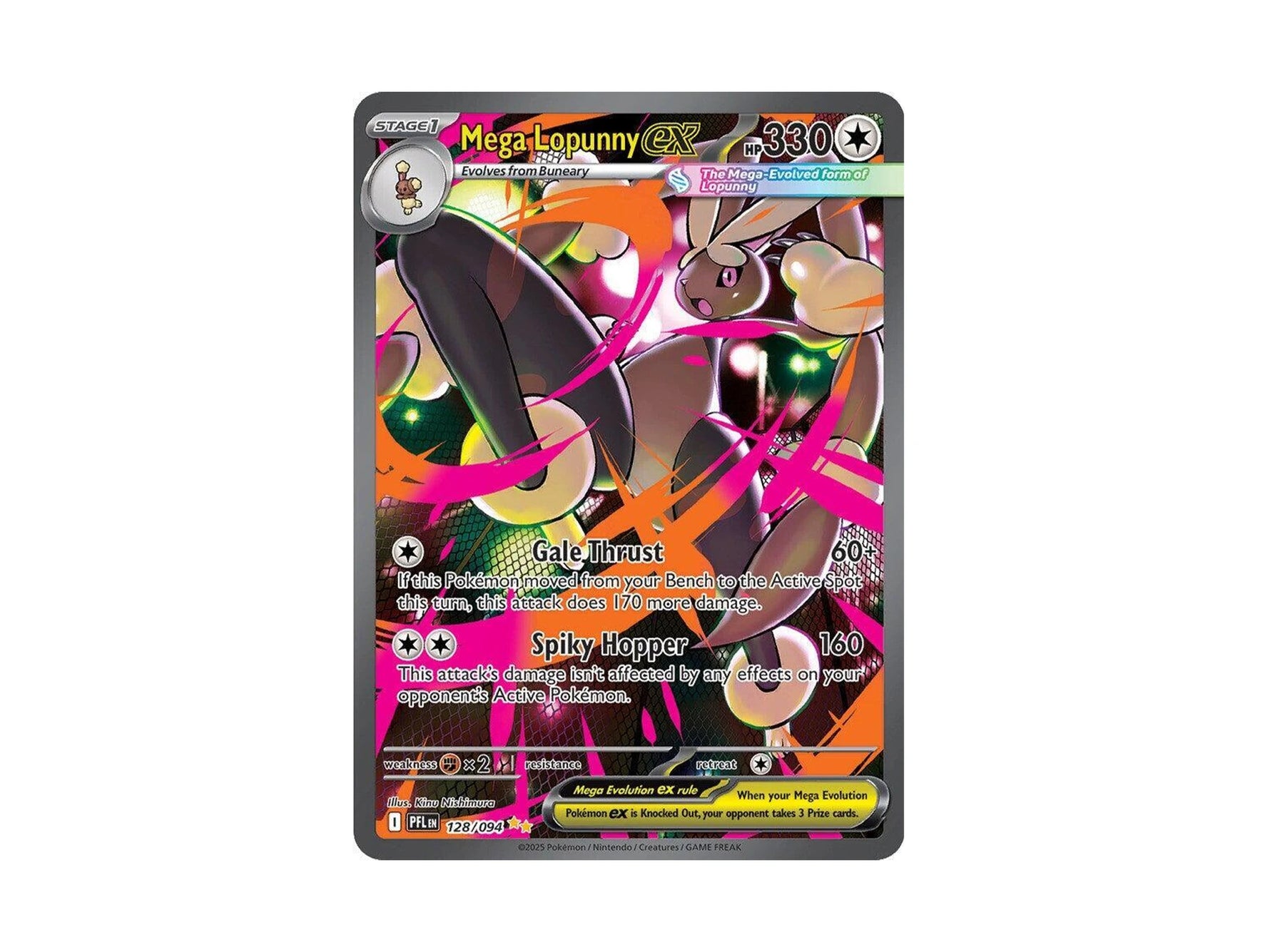 Mega Lopunny ex - 128/094 - ME02: Phantasmal Flames (PFL) - Pokémon TCG 