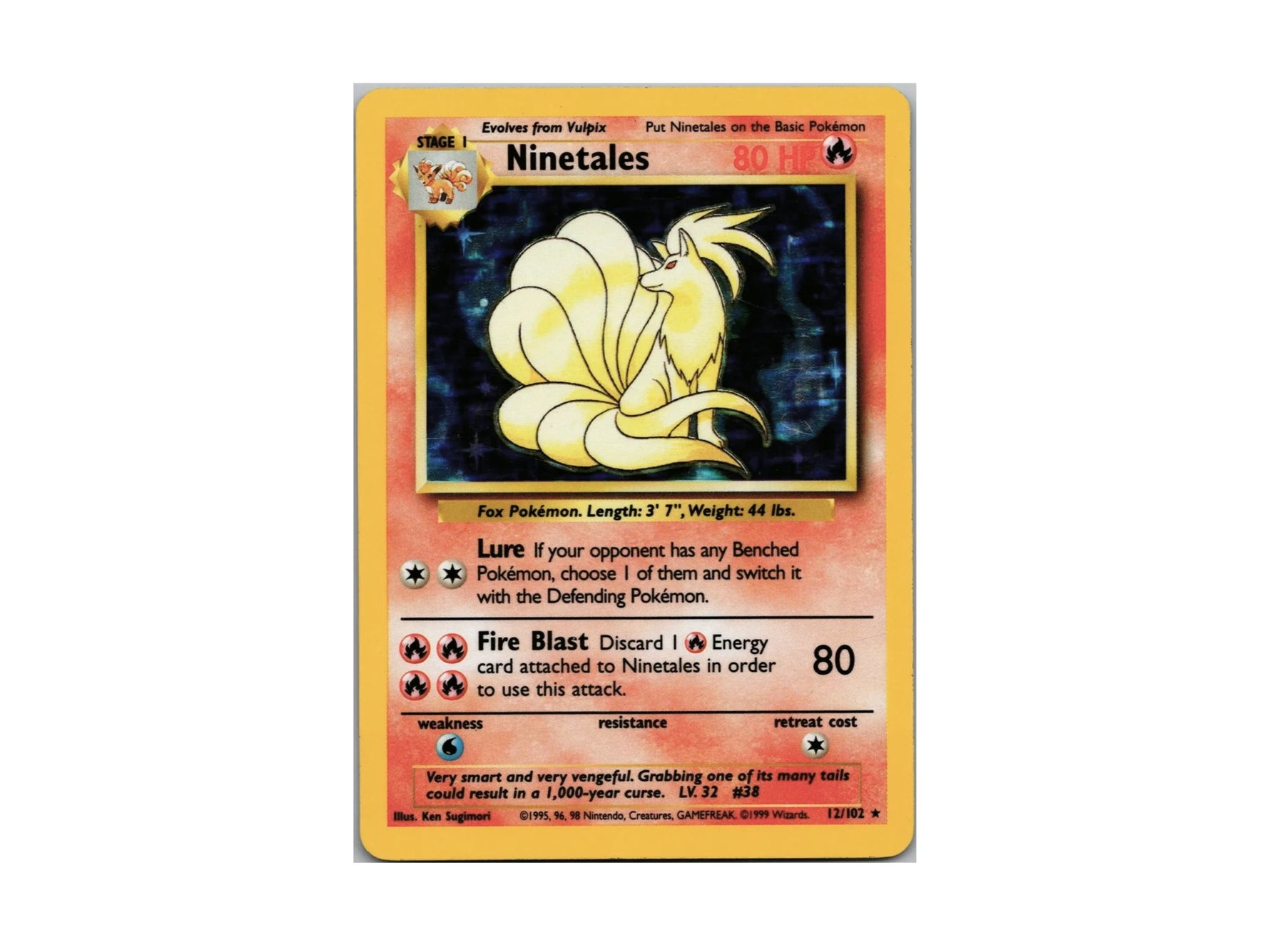 Ninetales 12/102 - Base Set (BS) WotC - Pokemon TCG (LP) 