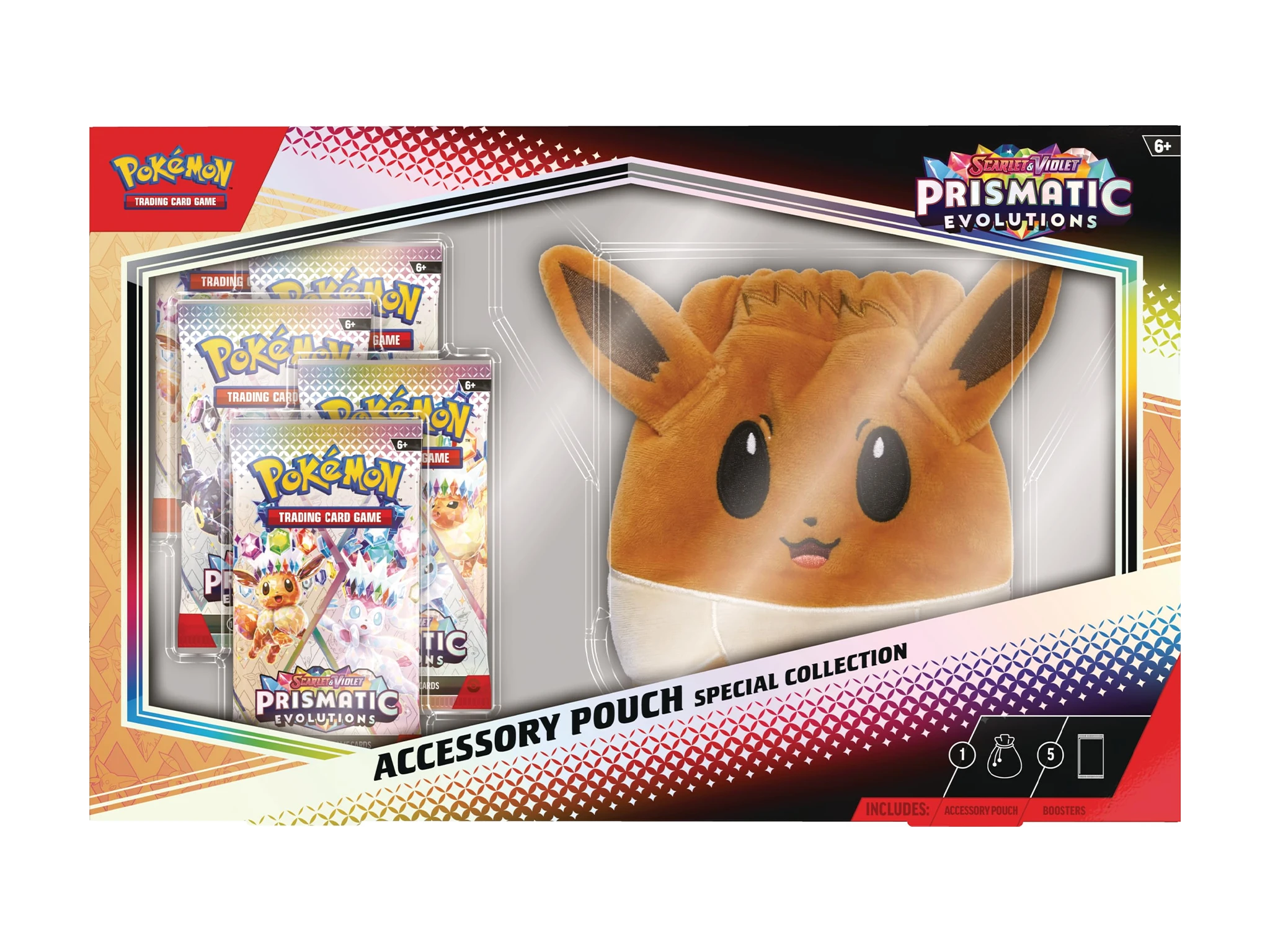 Pokémon TCG: Prismatic Evolutions Accessory Eevee Pouch Special Collection (5 Pack) (ENG)