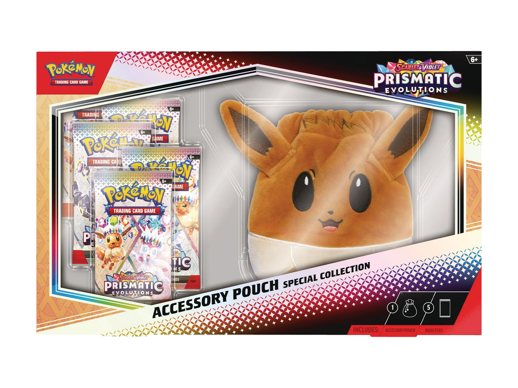 Pokémon TCG: Prismatic Evolutions Accessory Eevee Pouch Special Collection (5 Pack) (ENG)