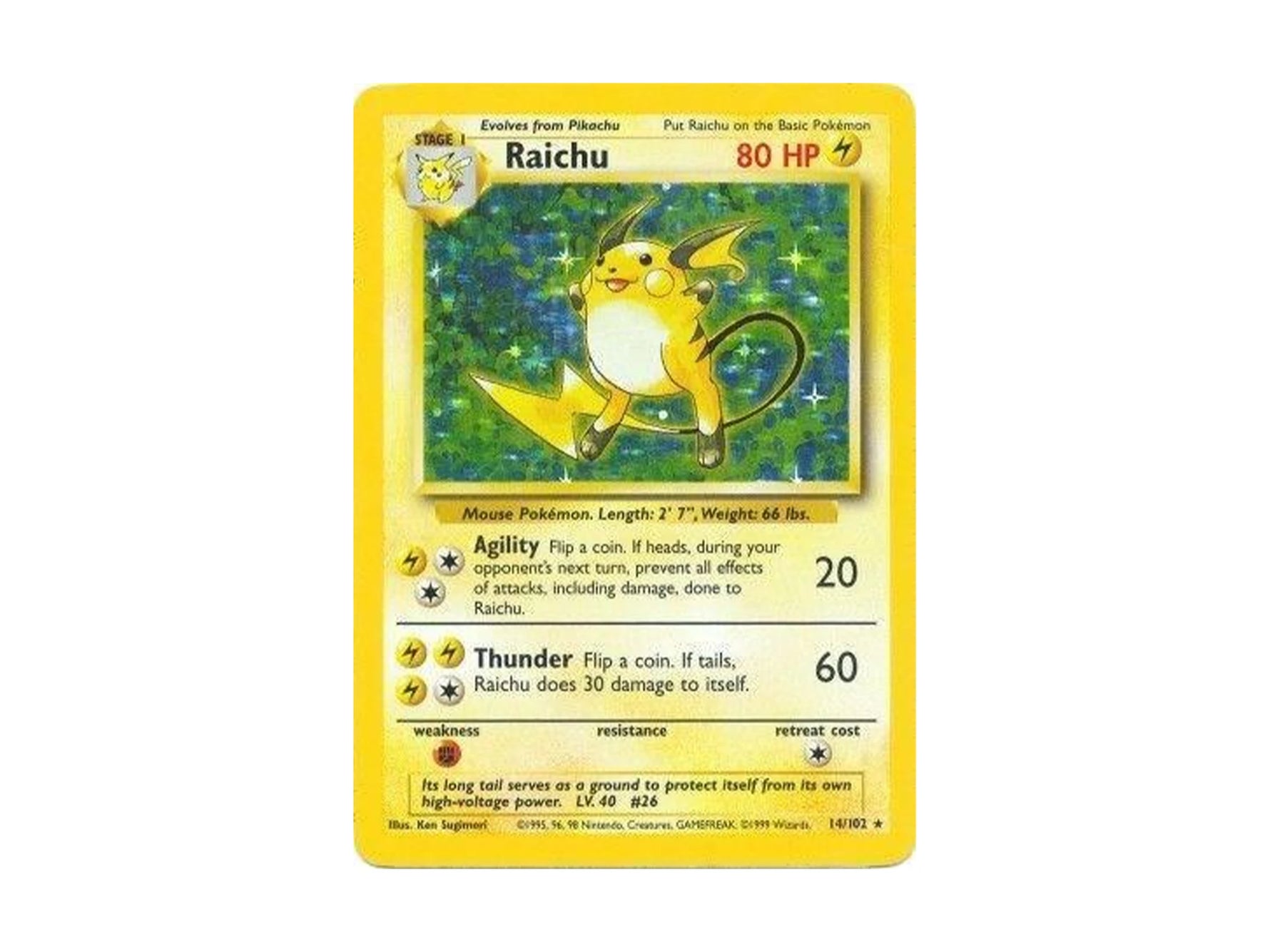 Raichu 14/102 - Base Set (BS) WotC - Pokemon TCG (LP) 