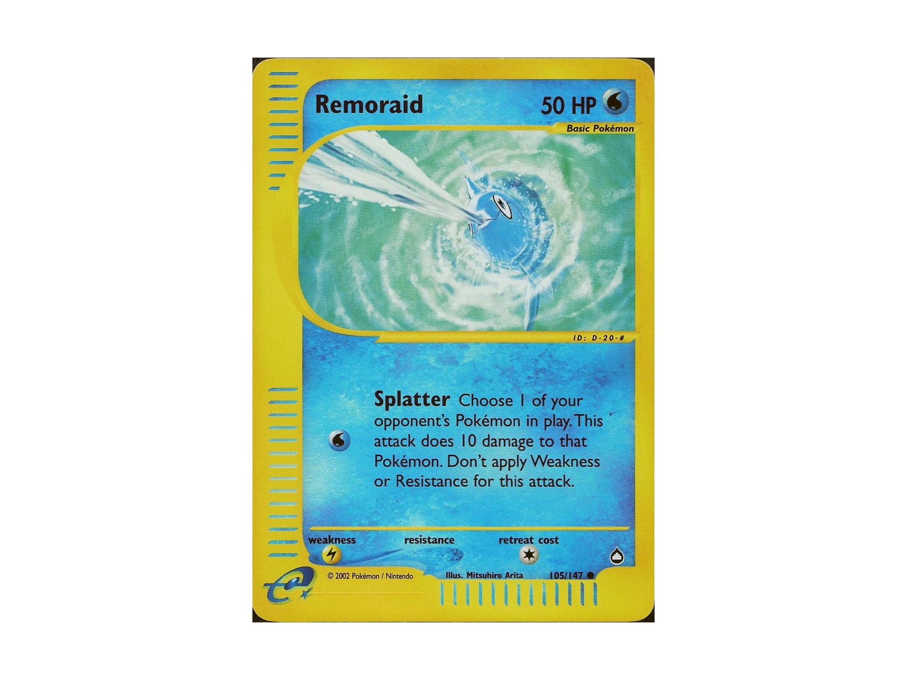 Remoraid 105/147 Reverse Holo - 2002 Aquapolis (AQ) - Pokemon TCG (LP) 