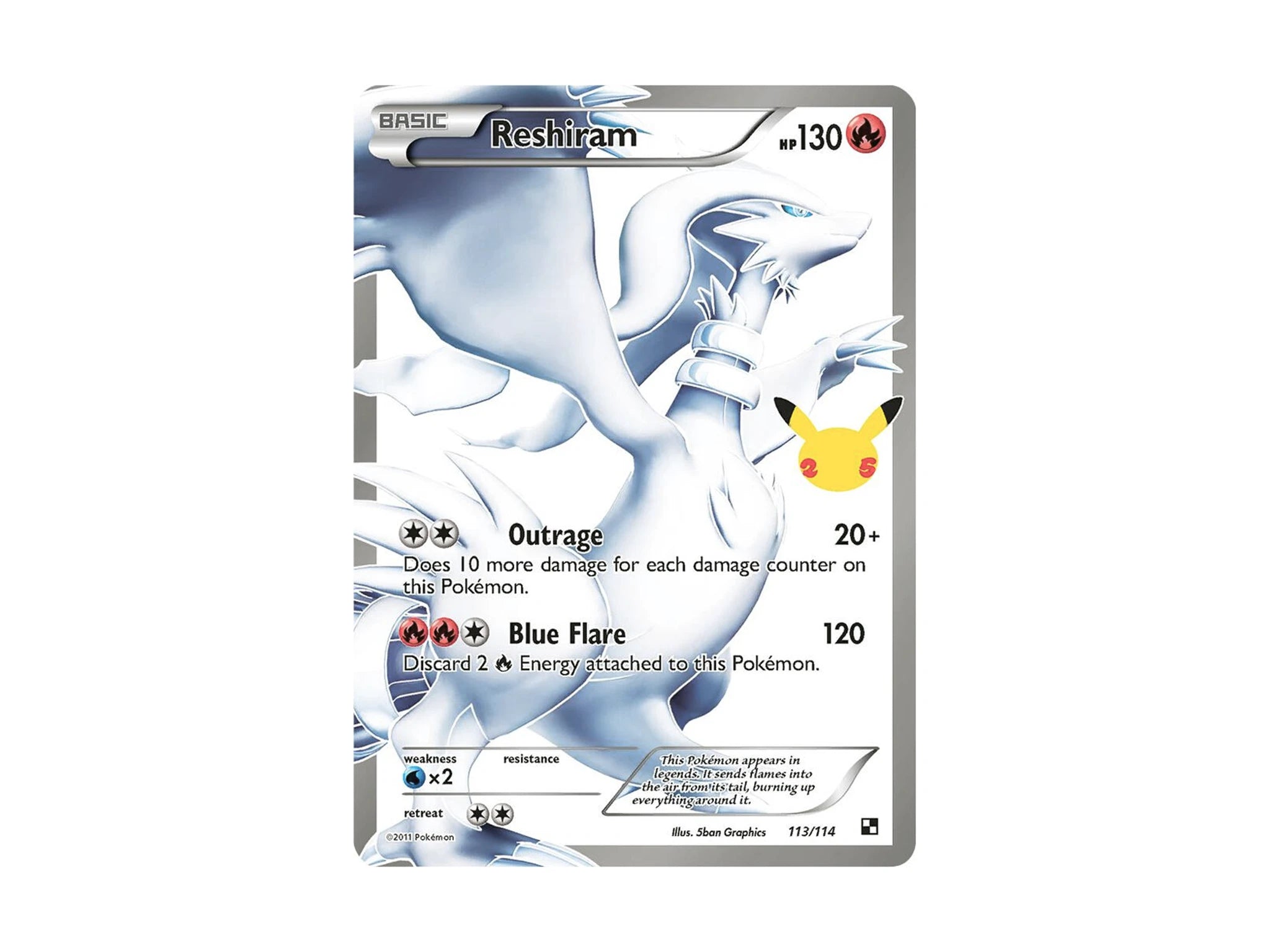 Reshiram 113/114 - Celebrations: Classic Collection (CCC) - Pokémon TCG 