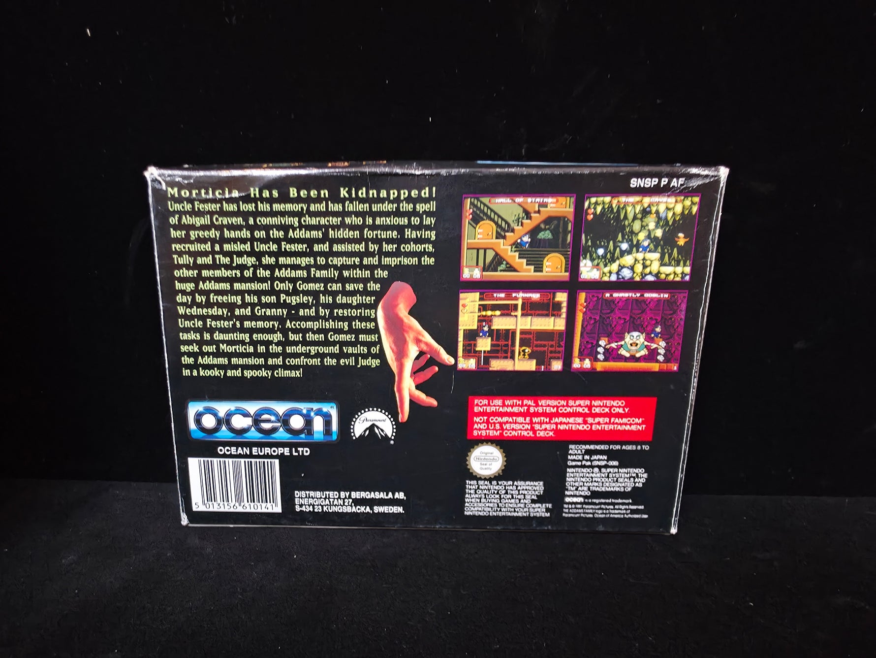 The Addams Family (SNES) (PAL/EUR) (Komplett/CIB) (Begagnat) (VG)