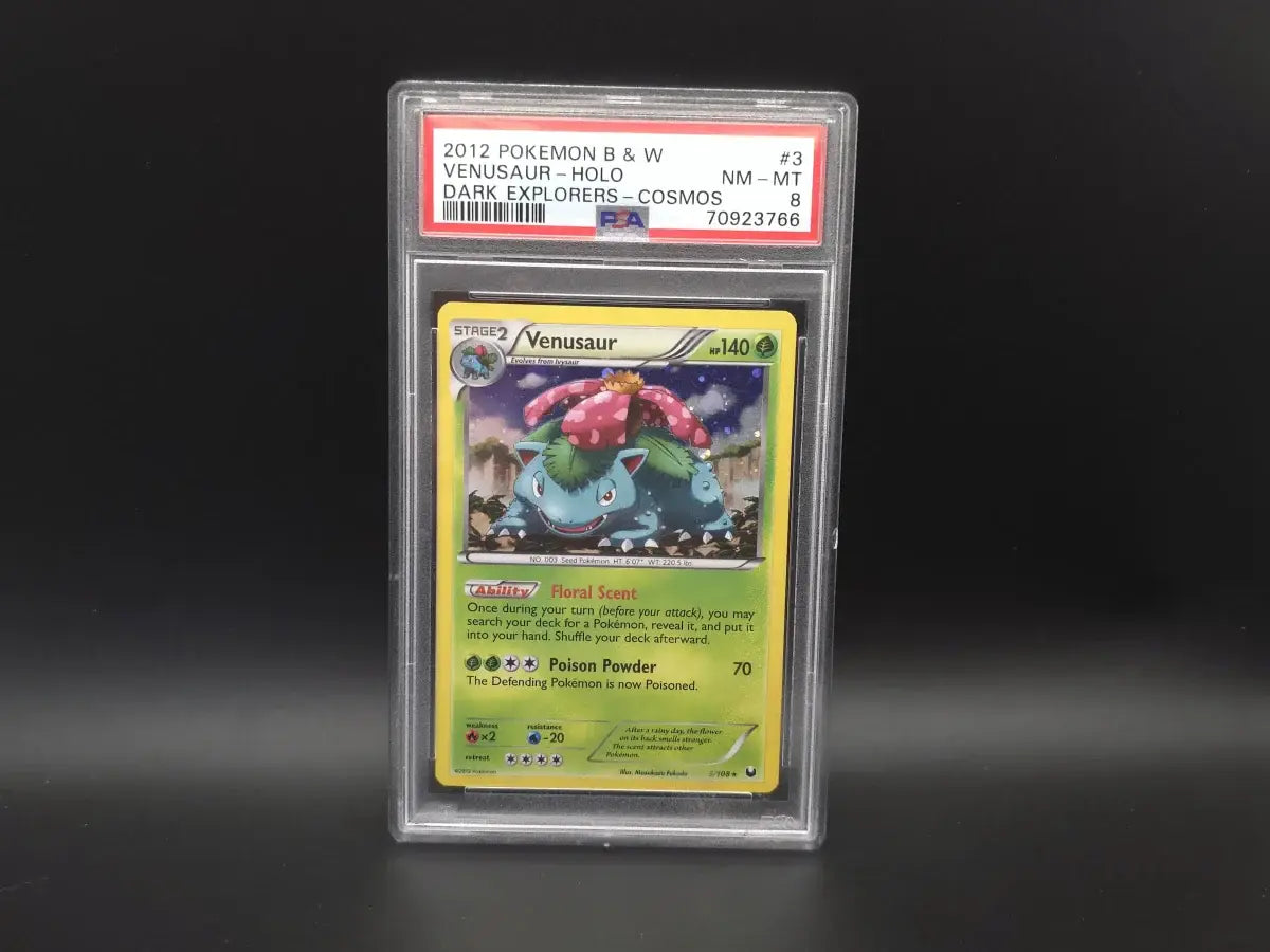 Venusaur - 3/108 - BW: Dark Explorers - Cosmos Holo - Pokémon TCG (PSA 8) - Pennybridge Collectibles